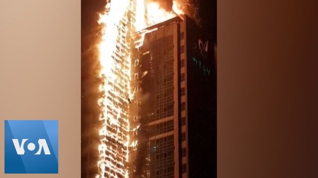 Fire Engulfs an Apartment Building in South Korea [VIDEO]