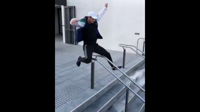 Parkour Slide Down Stairs