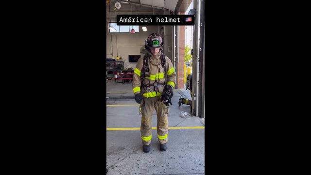 American vs French firefighter helmet designs [VIDEO]