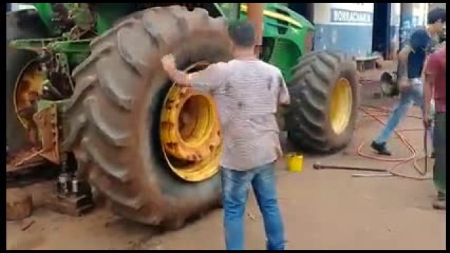 Fitting a tyre with petrol