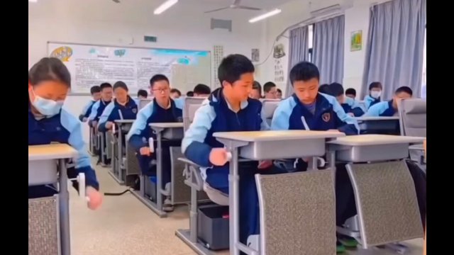 In some Chinese schools, students use desks that convert into beds for naps during breaks.