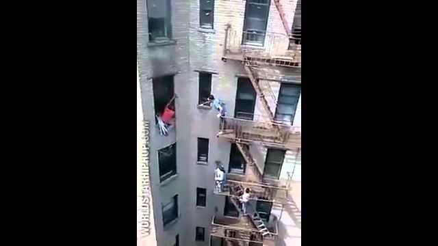 Hero: neighbor uses ladder to save life