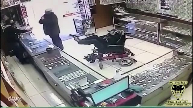 A disabled man robbed a shop