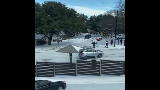 Drivers Struggle to Control Vehicles on Icy Austin Roads