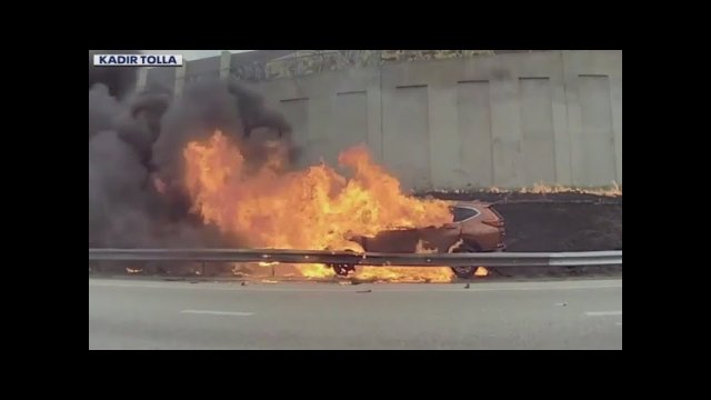 Minnesota burning car rescue on I-94 [VIDEO]