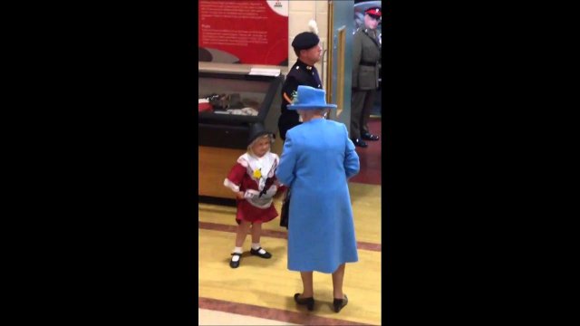 Soldier Hits Girl in front of the Queen