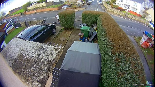Kid crashes into garden gate on electric bike