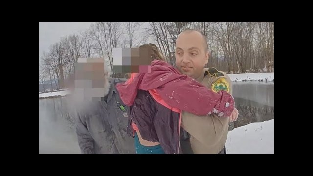 Vermont State Police Trooper dives into icy pond to save child [VIDEO]